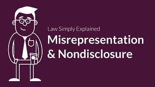 Misrepresentation and Nondisclosure  Contracts  Defenses amp Excuses [upl. by Aranahs]