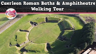 CAERLEON ROMAN BATHS amp AMPHITHEATRE WALES  Walking Tour  Pinned on Places [upl. by Serene]