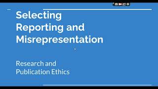 Selective Reporting and Misrepresentation of data Research and Publication ethics Phd coursework [upl. by Notled]