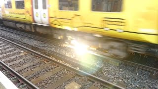 Merseyrail 507 009 making arcs at Birkdale station [upl. by Banebrudge]